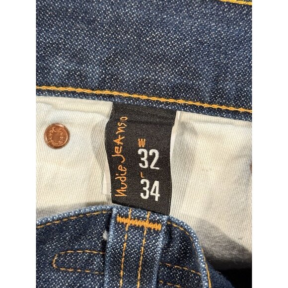 Nudie Jeans Men’s 32x29 Slim Jim Dark Organic Twill Straight Leg Blue NJ3775 - Picture 7 of 12